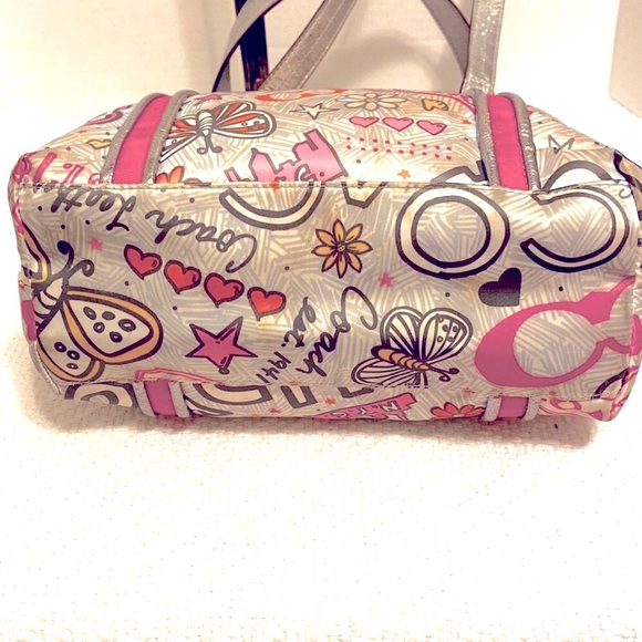 💕Coach Legacy Butterfly Floral Tea Rose Daisy Signature Shoulder Like New!!! - Picture 5 of 12